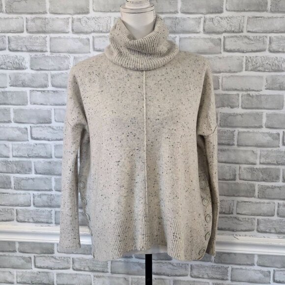Cynthia Rowley 100% 2 Ply Cashmere Sweater Turtleneck Cozy Casual Cabin Med - Picture 1 of 7